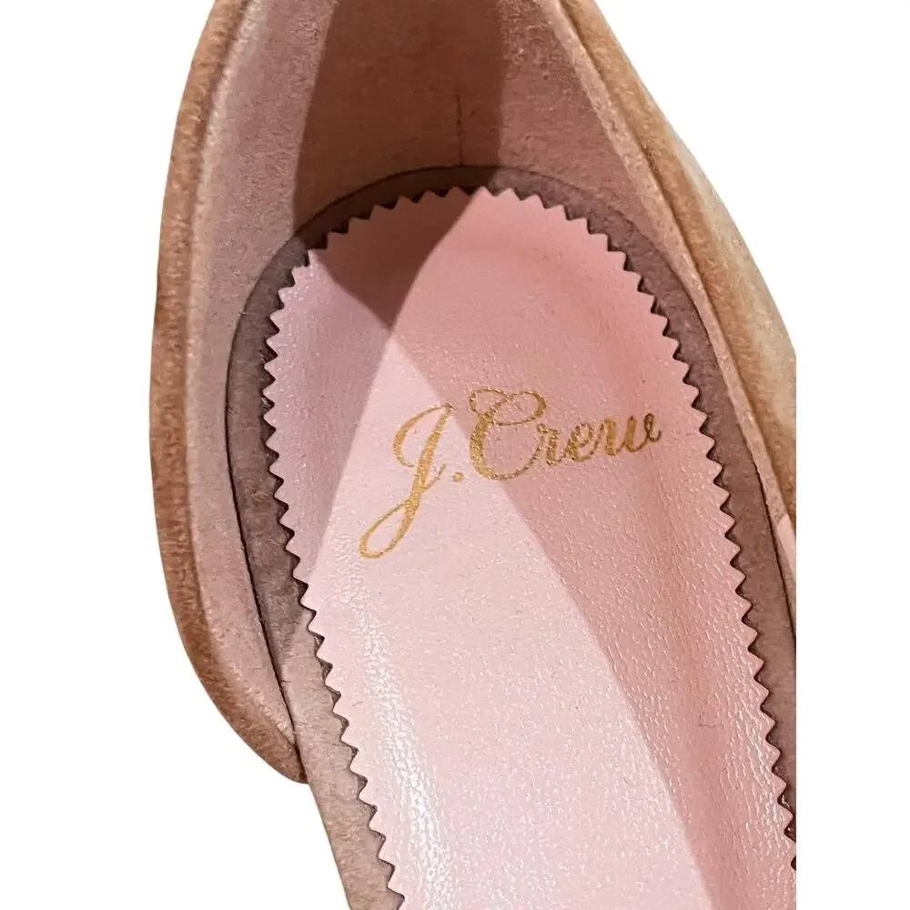 J. Crew Shoes Womens Size 8 Brown Suede Pointed Toe Kitten Heel Pumps Italy